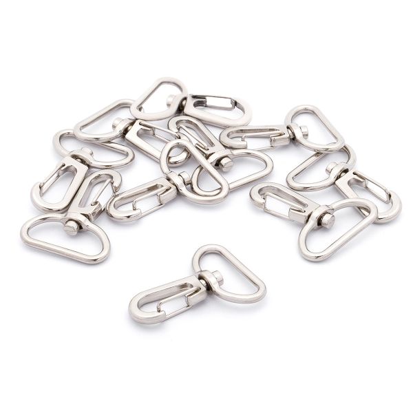 Карабин металл 25.0 мм (41х31 мм), никель, 10 шт