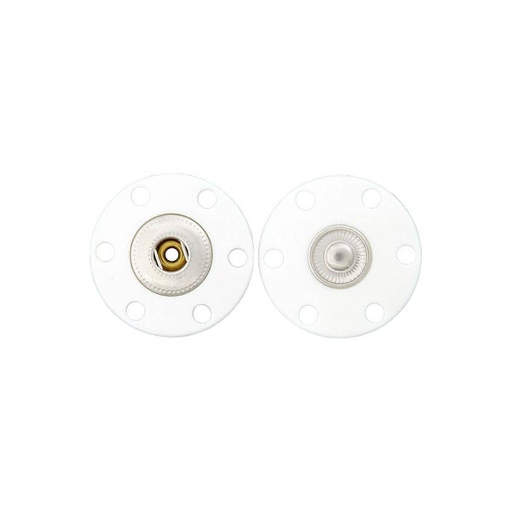 Кнопка пришивная, диаметр 25мм, металл/пластик, белый, 1 шт, Union Knopf by Prym, U0019630025001201-15