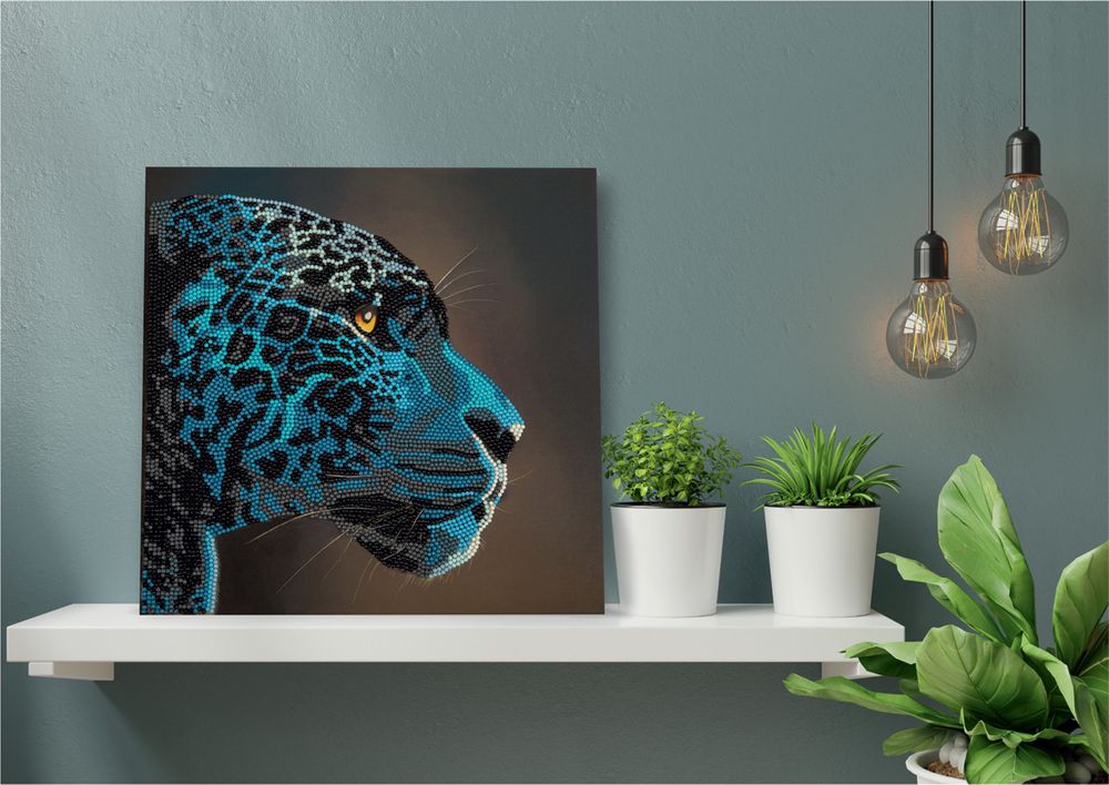 Алмазная (кристальная) мозаика Фрея ALBP-262, постер Ледяной леопард, 30х30 см