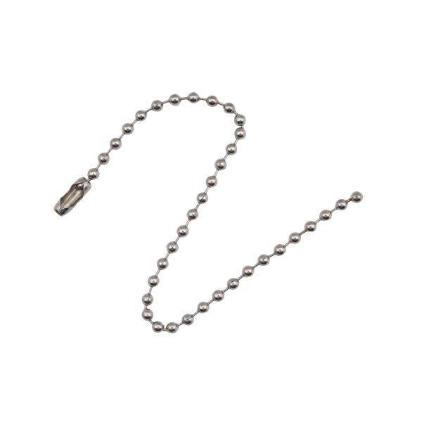 Мулька / биркодержатель (цепочка шариковая) 13,3х0,3х0,3 см (никель), К3509, 50 шт