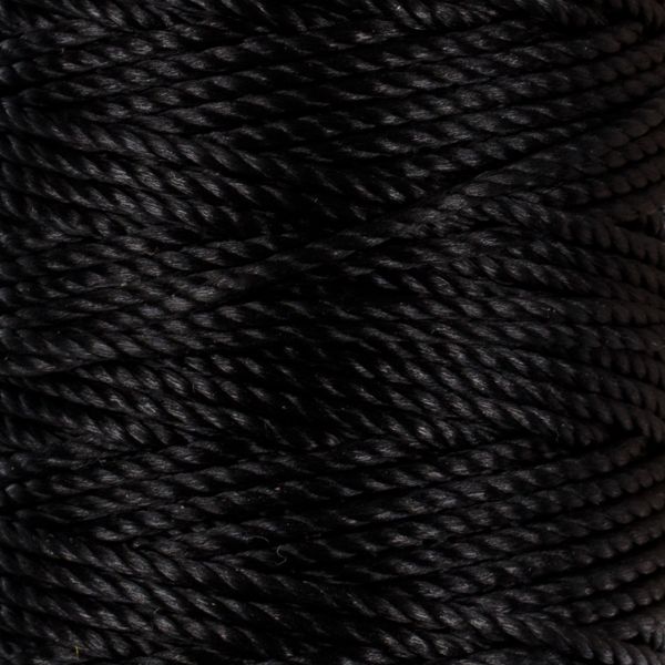 Нитки для кожи вощёные (полиэстер) 40 м, 001 чёрный, LC-006, Промысел