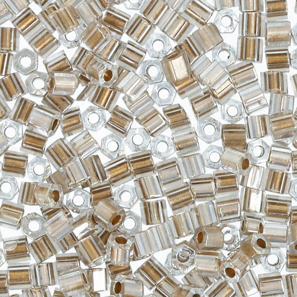 Бисер Toho 11/0 Hexagon 5 (2.2 мм), 500 г, 0989 прозрачный с золотым центром