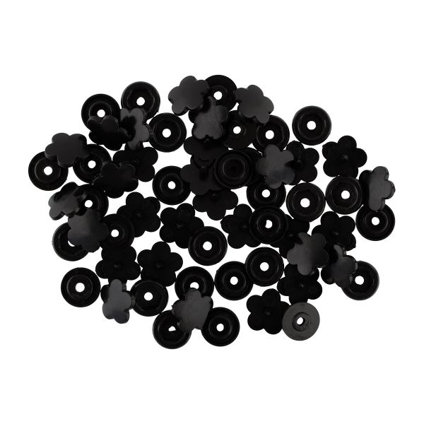 Кнопка рубашечная установочная пластик ⌀12 мм, 500 шт, 002 чёрный, Micron POM-12 FL/500