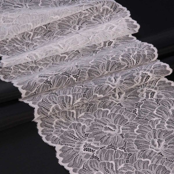Кружево бельевое эластичное 240 мм / 13.72 м, цв. C501 белый