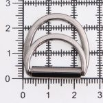 Полукольцо двойное металл внутр. 20 мм (внешн. 26х25 мм), 2 шт, олово черный никель, MT-1852