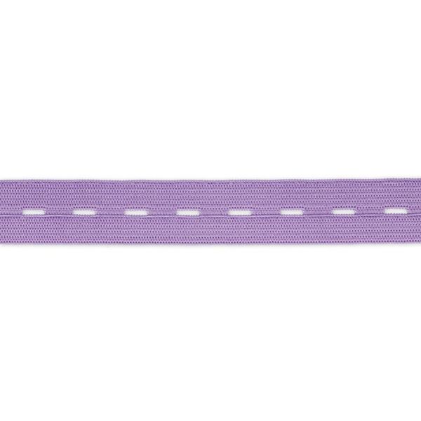 Резинка перфорированная 20.0 мм / 25 метров, вязаная, 092 сиреневый, Gamma 0120
