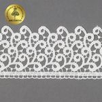 Кружево гипюр (плетёное) 80 мм, диз. 141, цв.16 молочный, уп. 9 м, Kruzhevo