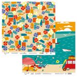 Бумага для скрапбукинга Ой, медуза! 190 г/м², 30.5х30.5 см, 10 шт, 3, Mr.Painter PSR 200107