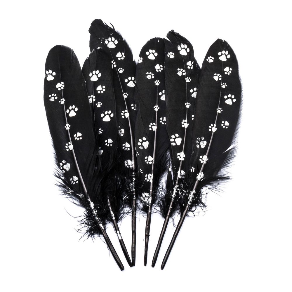 Перо декоративное обработанное Лапки, 17-20см, 6 шт, XQ-660310