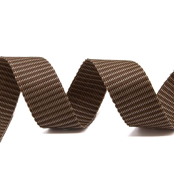 Стропа (ременная лента) 30 мм / 5х2.5 метра, толщ. 1.0 мм, [15.8 г/пог.м], 100% п/п, коричнево-кремовый