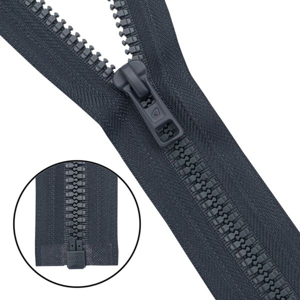 Молния трактор Arta Т6 (6 мм) 1 зам., разъем., 55 см, (2076), A156 т.серый, НОВЫЙ МАТОВЫЙ ЗАМОК, уп.50 штук