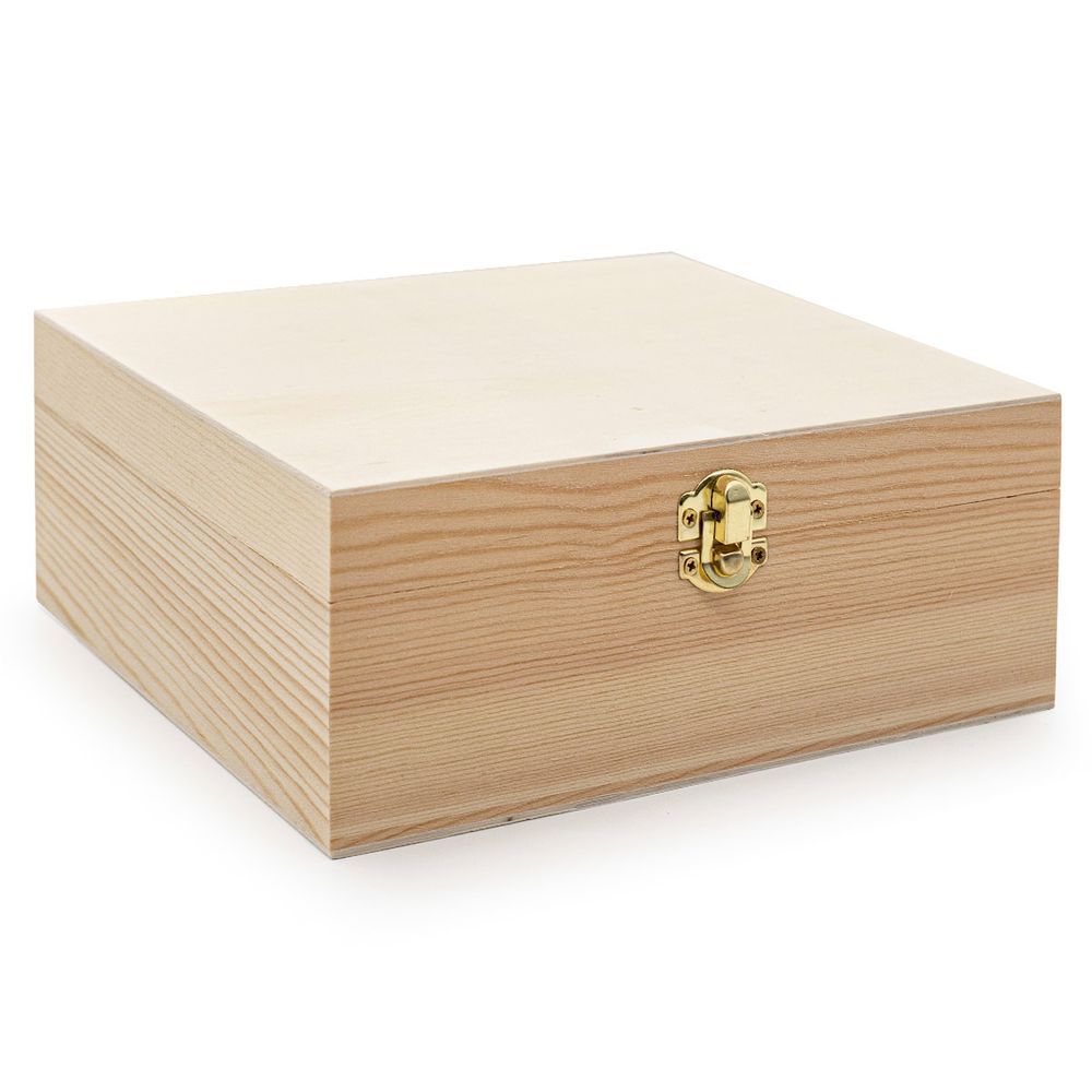 Заготовка для декорирования Шкатулка деревянная с шестью отсеками, сосна/фанера из тополя, 21.5х21.5х8.5см