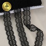 Кружево отделочное в стиле "трикотаж" диз. 932, цв.черный, уп. 22,86 м