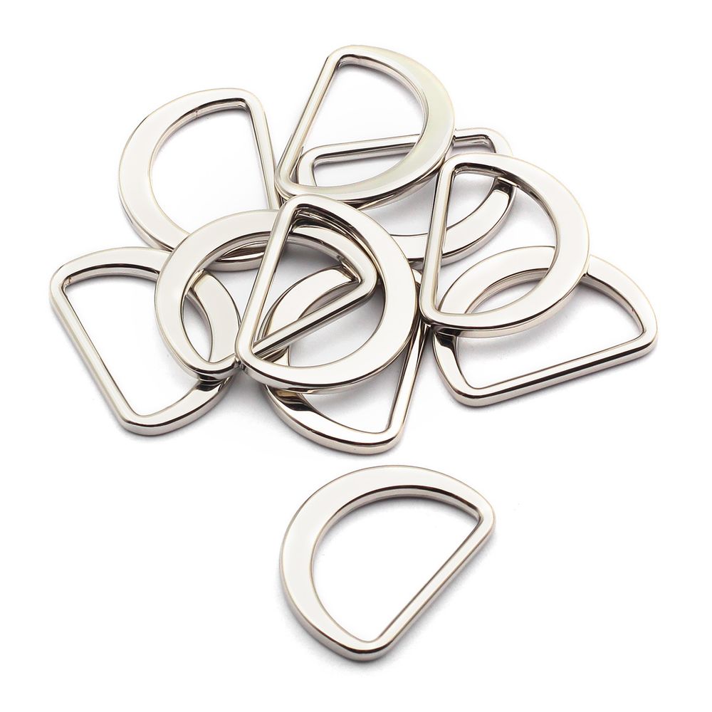 Полукольцо литое металл внутр. 25 мм (внешн. 31х23 мм), плоское, 10 шт, никель ГР, 6880