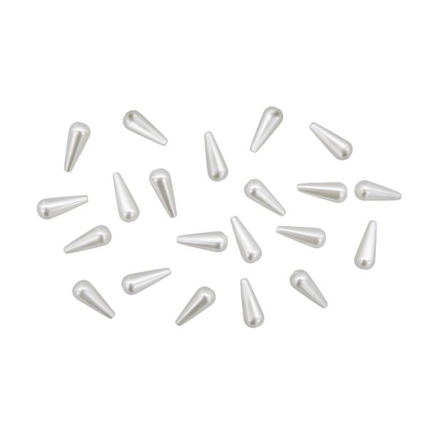 Бусины пластик (жемчуг) 20х7 мм, 43 шт, Astra&Craft, белый