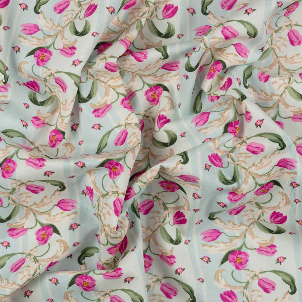 Ткань для пэчворка Peppy Весенний этюд панель, отрез 60х110 см, 146 г/м², ВЭ-05 голубой, Peppy