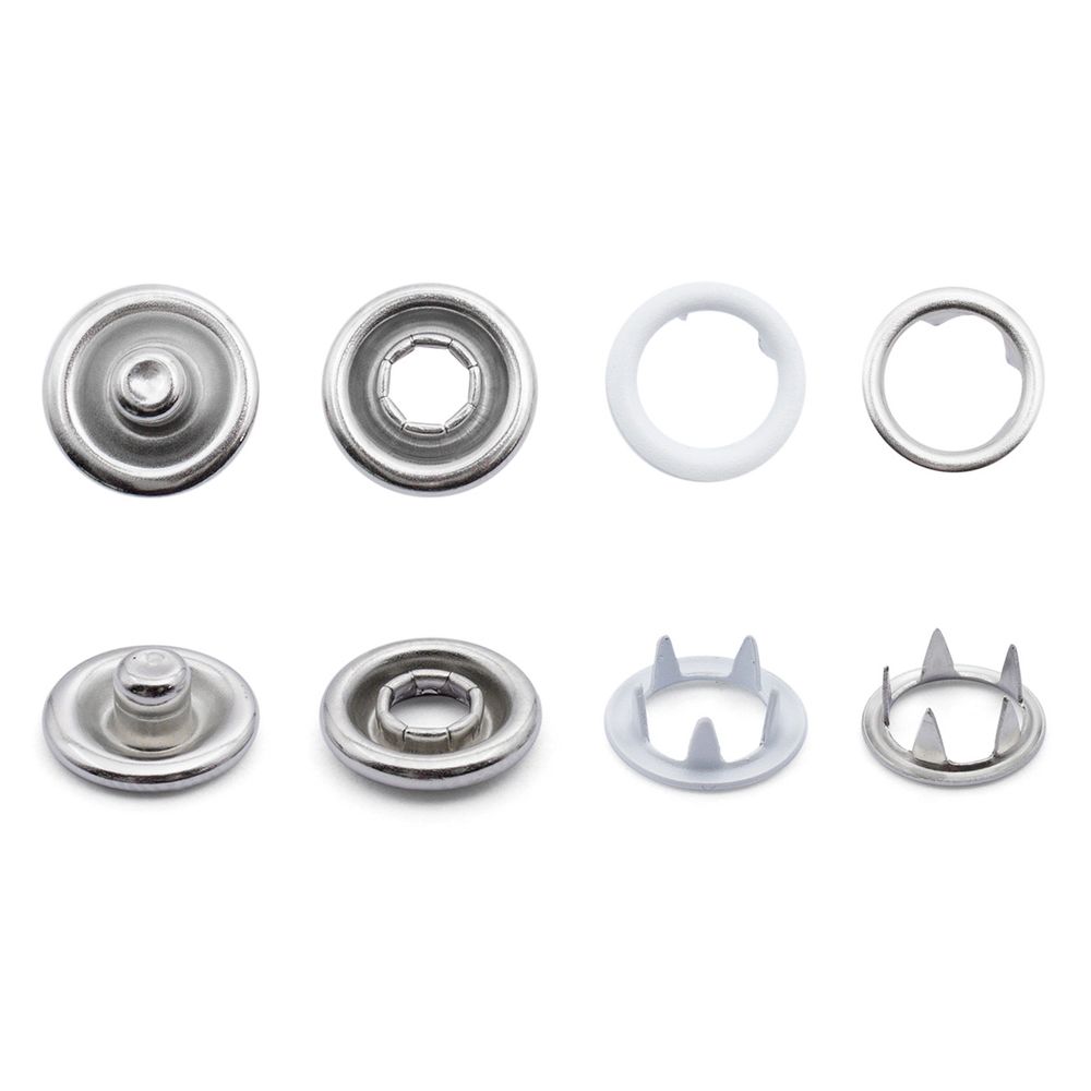 Кнопка рубашечная (джерси) открытая ⌀7.8 мм, ≈1440 шт, МЕТАЛЛ, эмаль, цв.101 белый матовый, NEW STAR