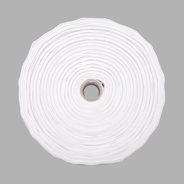 Лента (тесьма) шторная: сборка вафельная (1:3) 80 мм / 50 метров, (2 ряда петель, 4 шнура), C809 белый
