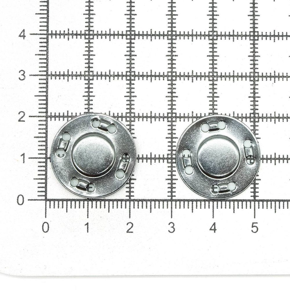 Кнопка магнитная металл пришивная ⌀20.0 мм, чер/никель, 10 шт, BIG