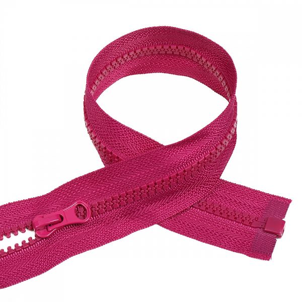 Молния трактор Т5 (5 мм), 1 зам., разъем., 70 см, усил. звено, цв.S258 яр.фуксия уп.50 шт, Mzipp