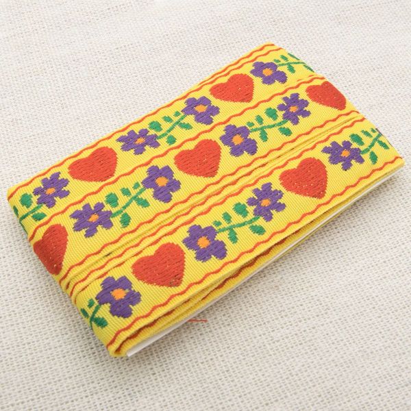 Ткань для рукоделия в наборе с тесьмой жаккард 50х50см+2м (24229/21112 желтый) 29502