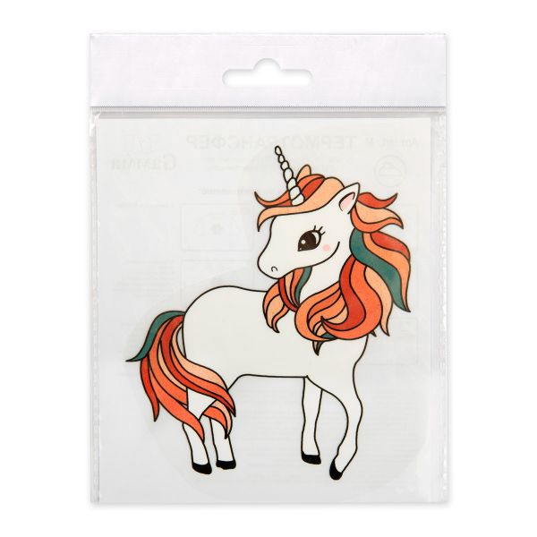 Термотрансфер M №01, 1 шт, M-013 единорог 11.2х13 см, Gamma 