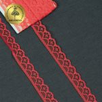 Кружево отделочное в стиле "трикотаж" 12 мм 150-2, цв.04 коралл, 9.14м