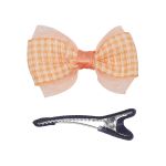 Набор бантик и заколка, мини 36мм/35мм, персик/синий