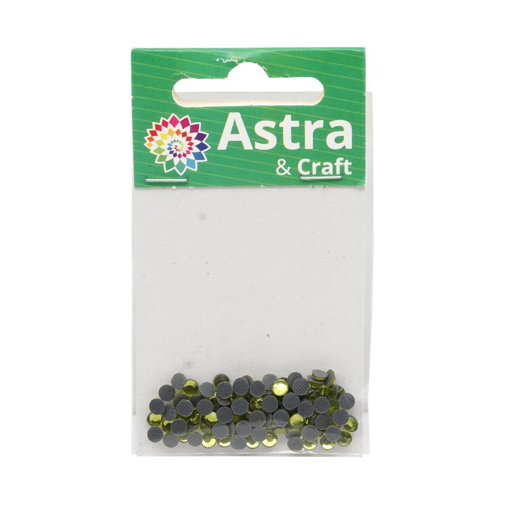 Стразы термоклеевые, 4 мм, ss16, 100 шт/упак (115 желто-зеленый)