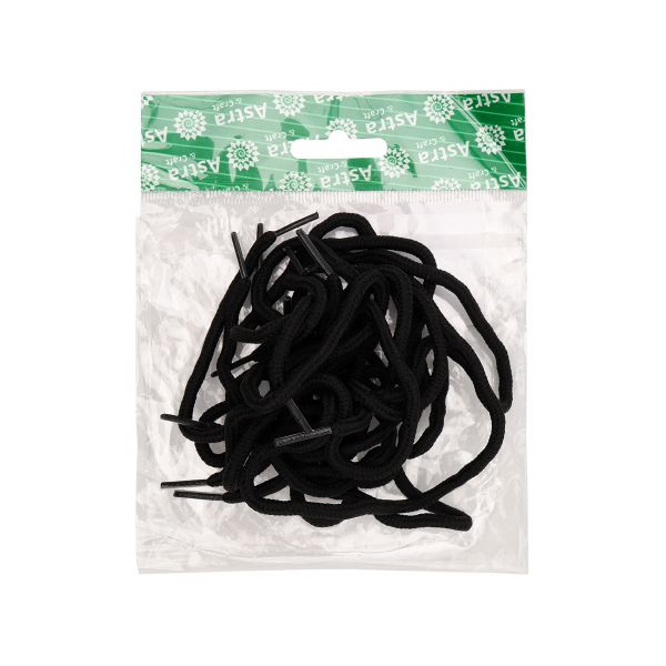 Шнурки для обуви, 6 пар, Astra&Craft цв.черный, MU1004-2