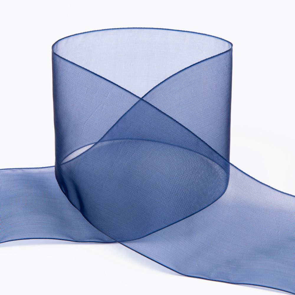 Лента капроновая (органза) 75.0 мм / 22.8±1 метра, 095 чернильный, Blitz OR-75