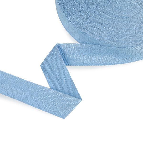 Тесьма (лента) киперная п/э с люрексом 30 мм / 50 метров, голубой-серебристый/blue-silver, Gamma TPTL-30