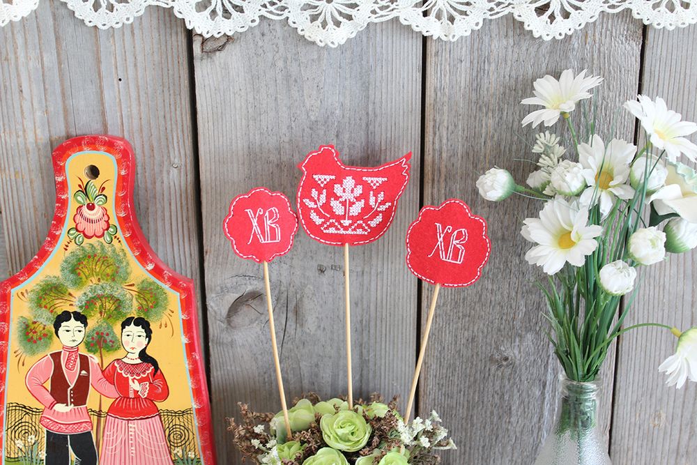 Набор для вышивания нитками МП Студия (Жар-птица), Пасхальные топперы, 7х7 см