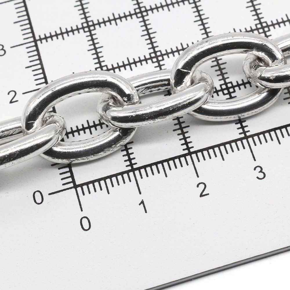 Цепь декоративная алюминий 20.3х15.1 мм, 10 метров, никель, K904