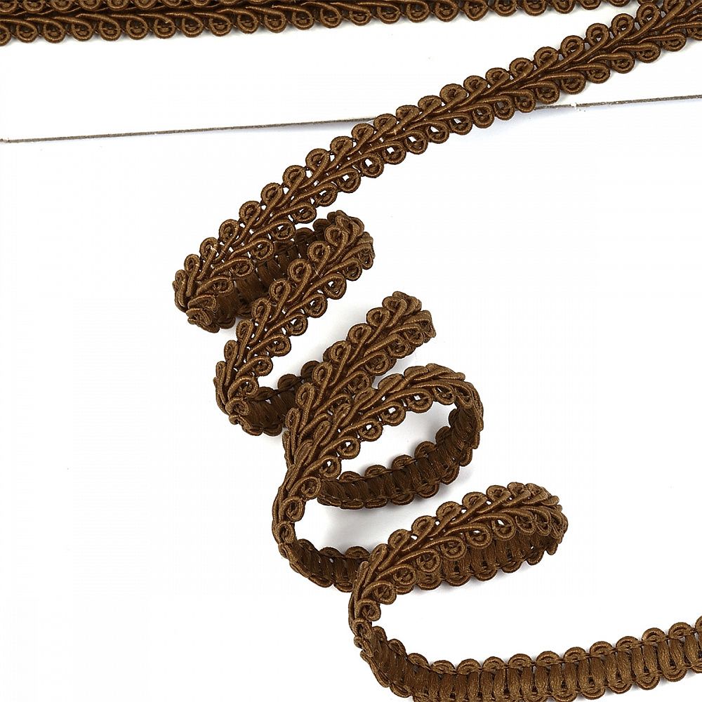 Тесьма Шанель плетеная 8 мм, 0384-0017 цв.30 коричневый уп.9м