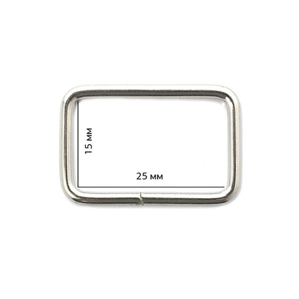 Рамка прямоугольная металл 25х15х2,3 мм, TSW цв. никель уп. 500 шт