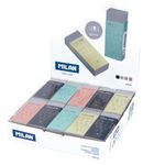 Ластик nata 320SL Silver с карт. держателем 6,1х2,3х1,2 см, 20 шт, CPM320SL ассорти, Milan