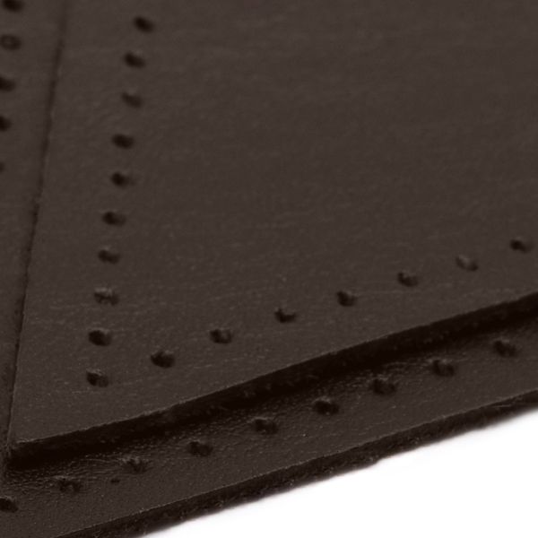 Заплатки пришивные из кожи, треугольник равнобедр., стор. 8см, с перфорацией, 2 шт, 100% кожа, 03 темно-коричневый, 9903