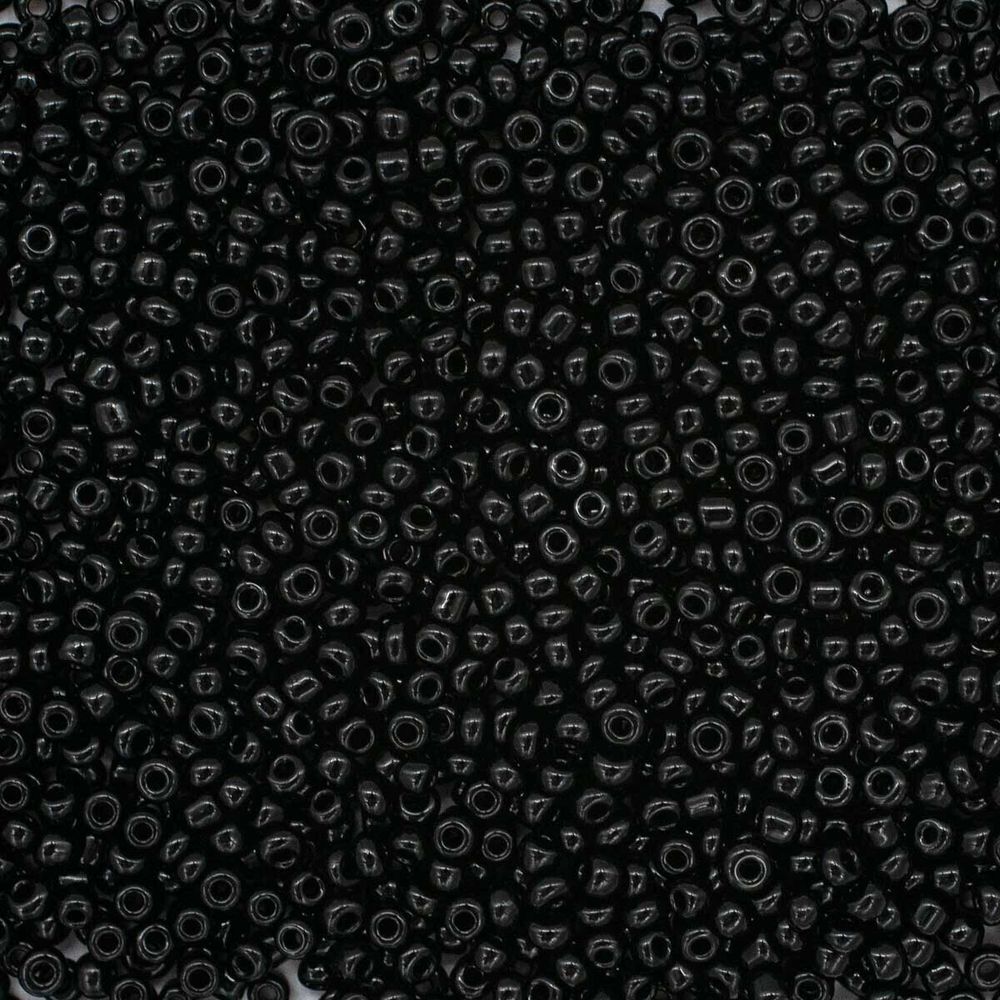 Бисер Astra&Craft 11/0 (2.1 мм), 500 г, цв. 49 черный/непрозрачный