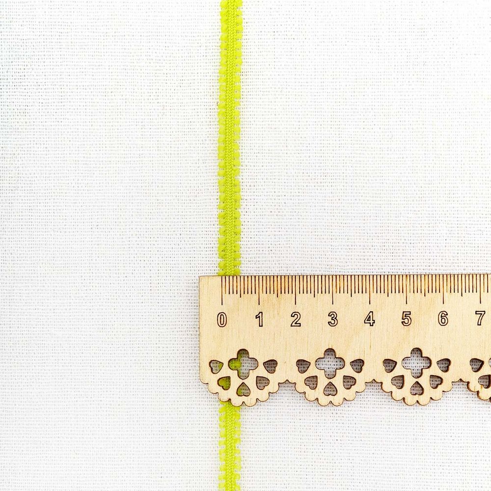 Шнур отделочный сороконожка ⌀5.0 мм / 30 метров, салатовый, С873