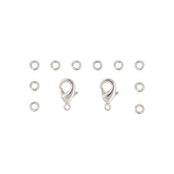 Набор фурнитуры для бижутерии 60 шт, 01 под серебро, Zlatka FMK-F02