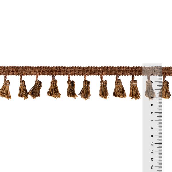 Бахрома отделочная 45.0 мм / 10 метров, с кистями, 201т.коричневый, Gamma 444