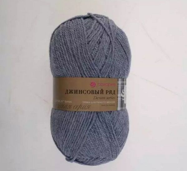 Пряжа Пехорская ПТ Джинсовый ряд объёмный 50% шерсть, 50% акрил, 10 шт, х100 г 250 м, №817 М, Пехорка Джинсовый ряд объёмный