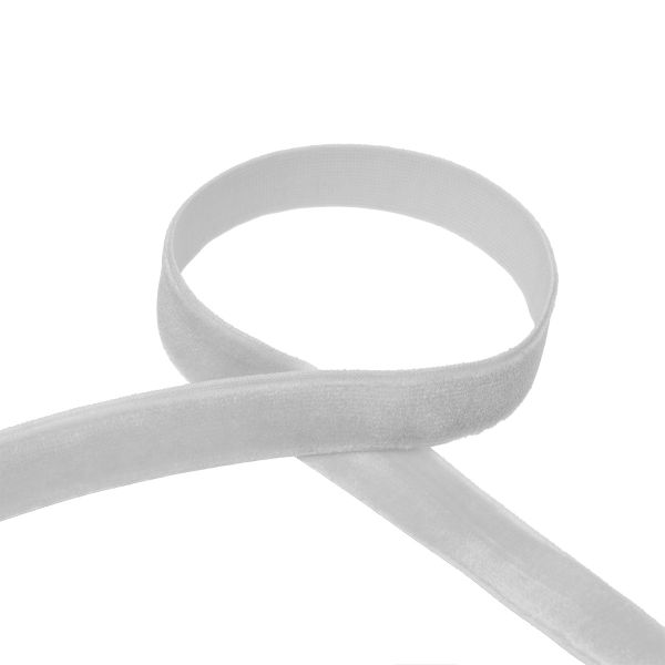 Лента бархатная (тесьма) эластичная 12.0 мм / 16.5±1 метра, 001 белый, Blitz VRE-12