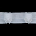 Лента (тесьма) шторная: сборка рюмочная (1:2.5) 60 мм / 10 метров, (1 ряд петель, 3 шнура), белый ТУ, (C678)