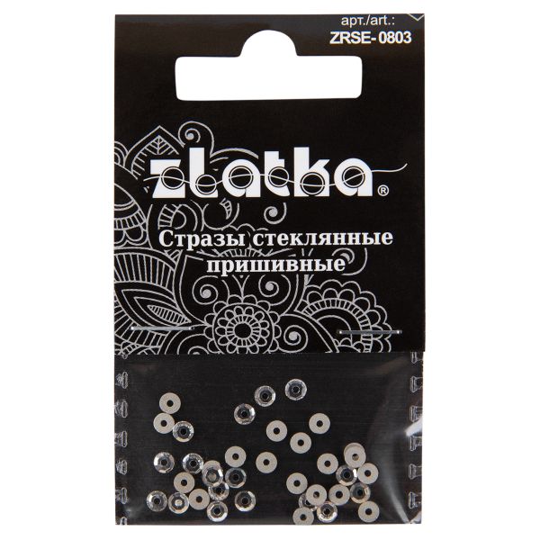 Стразы стекло 3 мм, 5х36 шт, №01 белый (Crystal), Zlatka ZRSE-0803