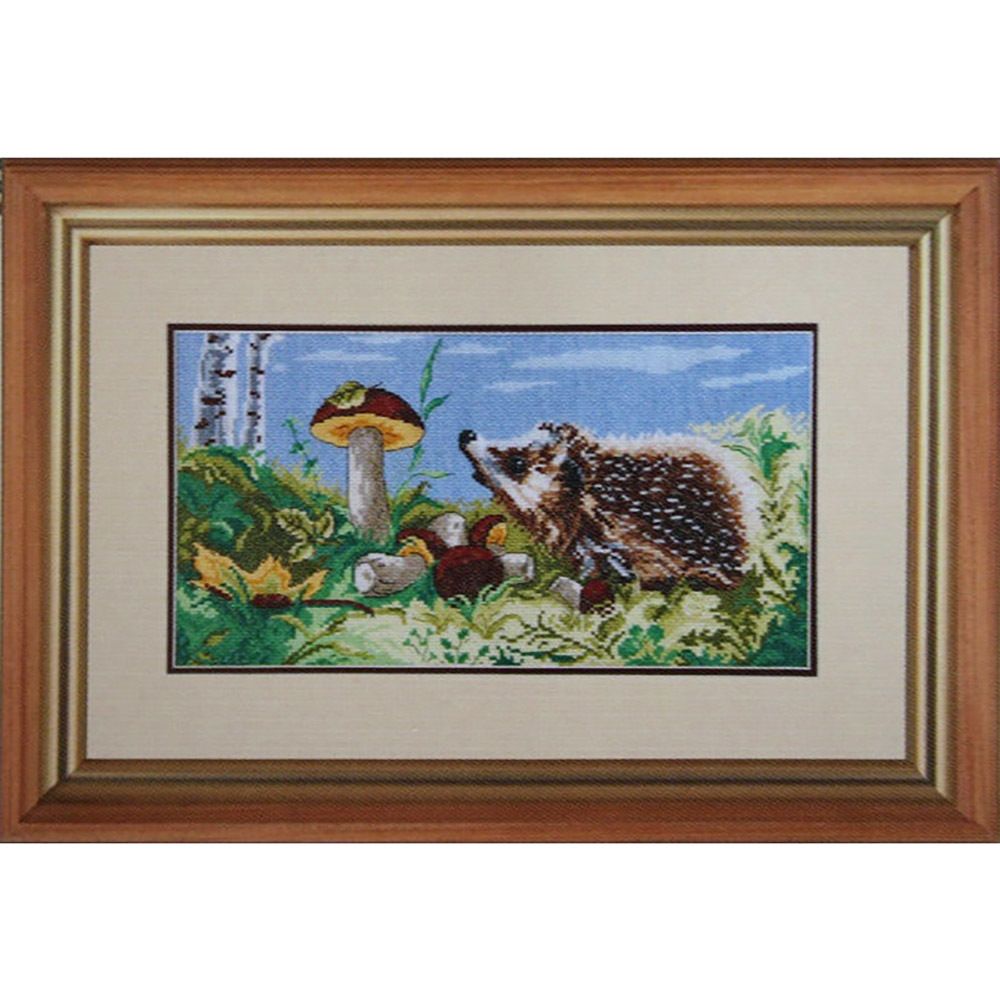 Набор для вышивания нитками Hobby&Pro, Грибная пора, 33х18 см