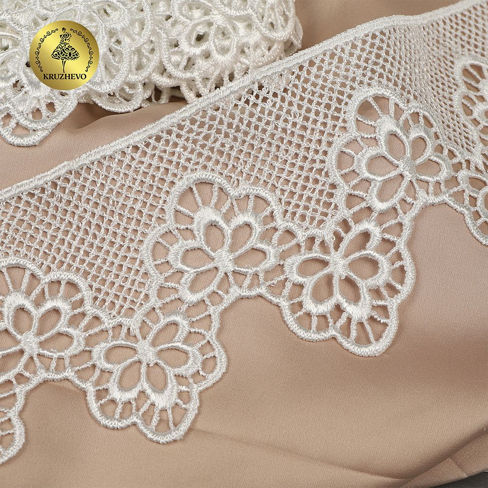 Кружево гипюр (плетёное) 80 мм, TR.0741 цв.01 белый уп.9м, Kruzhevo