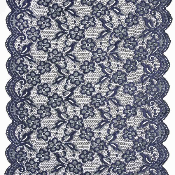 Кружево бельевое эластичное 400 мм / 13.72 м, цв. C147 т.синий