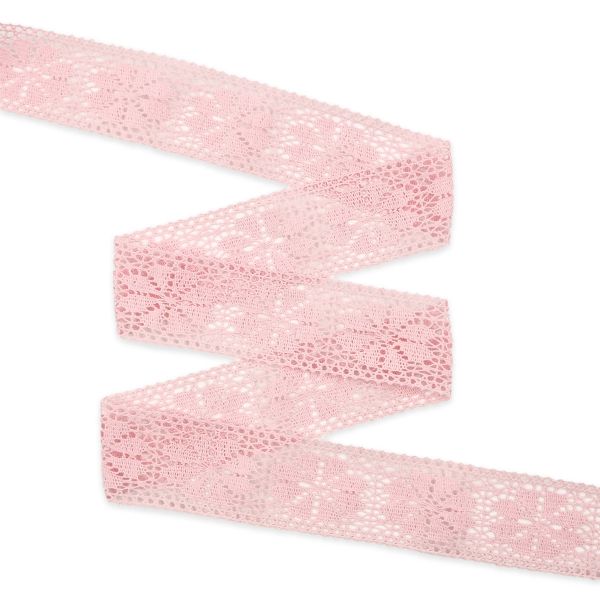 Кружево вязаное (тесьма) хлопковое 60 мм / 25 метров, рис.60.01.178 (розовый) С3749Г17